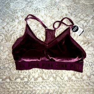 Burgundy Velvet VS PINK Sports Bra
